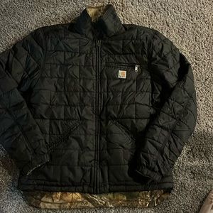 Men’s L Carhartt reversible camouflage black coat